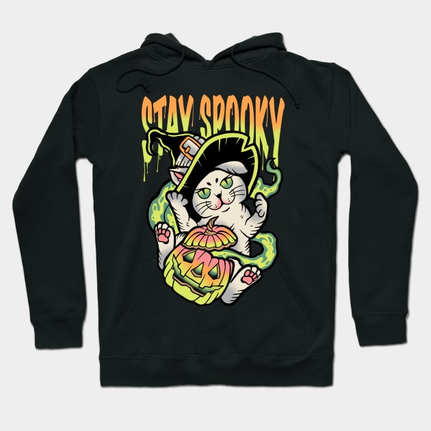 Cat Spooky Pumpkin Vintage Hoodie by Afdhal Project